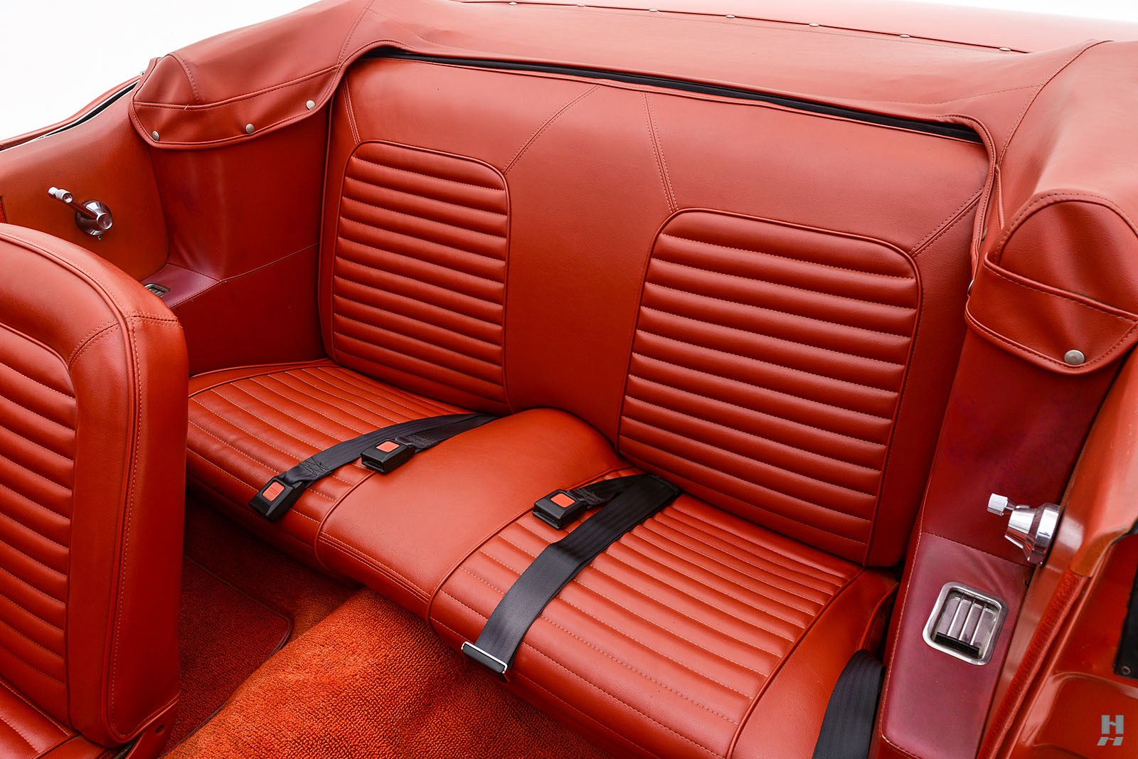 65 mustang rear seat belt install